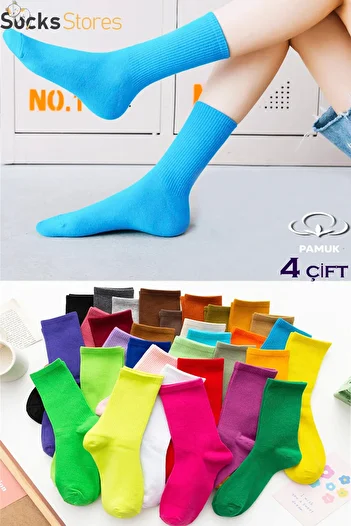 Esinti Men's Socks Women's Socks Long Colorful Socks Sports Football Tennis Socks 4 Pieces
