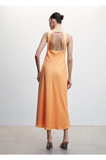MANGO Woman Sırtı Dekoratif Yırtıklı Elbise