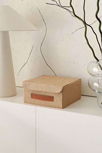 REKHOME Jute Covered Cabinet Drawer Inside Jewelry Makeup Laundry Folding Storage Box Organizer