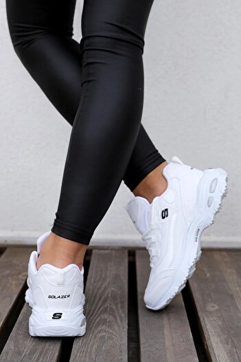 Prego Solazer Poli Hafif Taban Bağcıklı Kadın Sneaker Spor Ayakkabı Beyaz