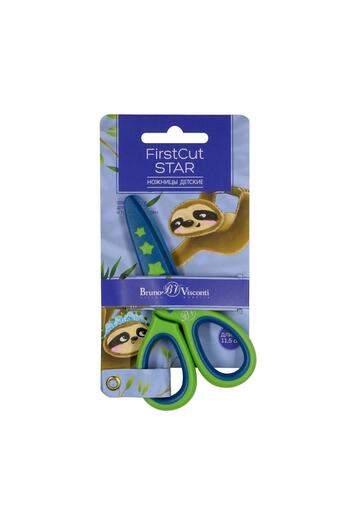 Bruno Visconti Children's Scissors "firstcut", 13.5 Cm Plastic Body And Handle