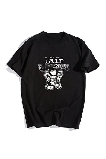 Touz Unisex Black Oversize T-shirt - Daily Serial Experiments Lain