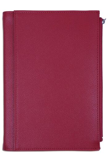 Victoria's Journals Zipco Soft Protective Zippered Pocket Striped Block Notepad 14x20 Cm Fuchsia