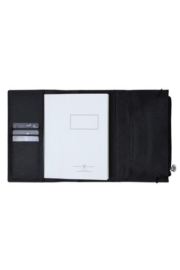 Victoria's Journals Zipco Clutch Soft Protective Elastic Zippered Pocket Striped Block Notepad 9.6x16.6 Cm Black