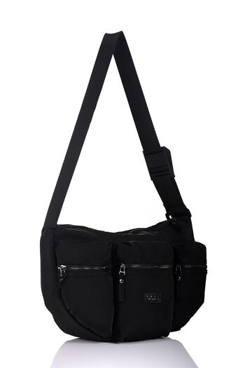 ÇÇS 16527 Geantă Crossbody cu curea lungă neagră