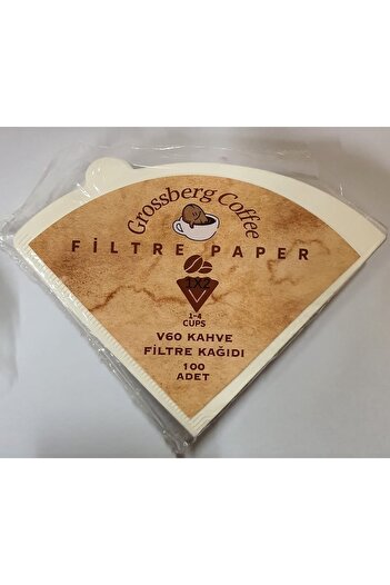 Grossberg Coffee 100 Pieces V60 Coffee Filter Paper - Filter Paper