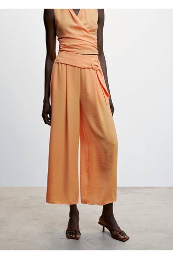MANGO Woman Wide Leg Flowy Trousers
