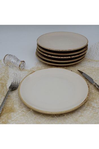 Arna Porselen Arna 20 Cm Cake Plate 6 Pieces - Cappuccino