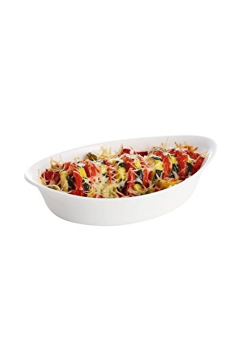 Luminarc Trianon Oval Oven Container White 21x13 Cm Pasta Pastry Tray Cake Mold Microwave Container Serving Container