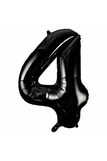 Aşkın Parti Evi 4 Number Foil Balloon Black 100 Cm Party Balloon