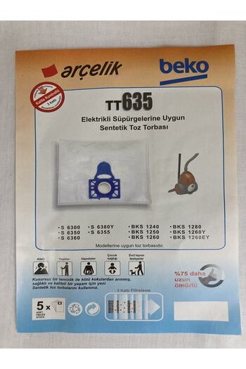 Arçelik Σετ τσάντες σκόνης 15 τεμαχίων S6370-s6300-s6350-s6360-s6380y-s6355