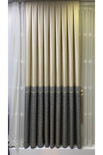 Fon Dünyası Panel Background Curtain Cream Gray (single Wing)