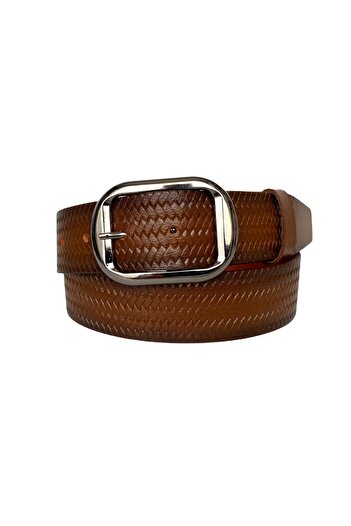 GoDeri 100% Genuine Leather, Black Nickel Buckle Brown Women's Jeans Belt 4 Cm=tyc00419802558