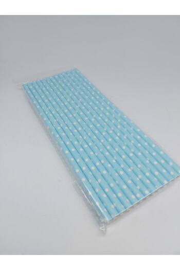 GÜVENEVİ Polka Dot Paper Straws 1 Pack of 25 Pieces