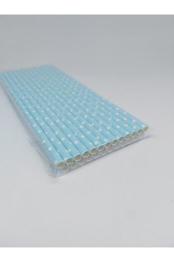 GÜVENEVİ Polka Dot Paper Straws 1 Pack of 25 Pieces