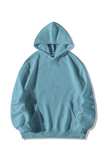 Stadium Unisex Baby Blue Basic Απλό Φούτερ με κουκούλα