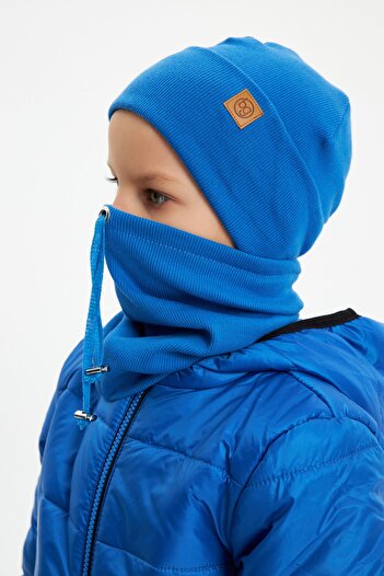 Babygiz Erkek Bebek Çocuk Trend Style Şapka Bere Boyunluk Takım Rahat %100 Pamuklu Kaşkorse