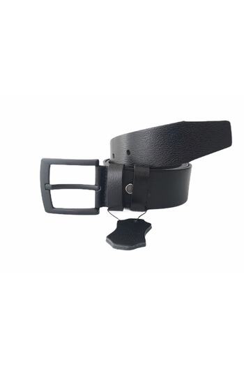 GoDeri Men's Black Genuine Leather Buckle Jeans Belt=gkdk0009