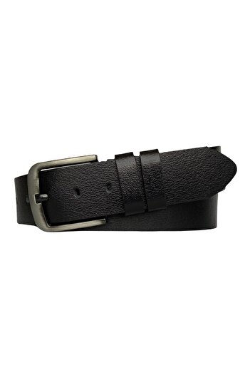 GoDeri Μαύρο τζιν από 100% γνήσιο δέρμα πλάτους 4,5 cm - Αθλητική ζώνη = Go-Go-Jeans
