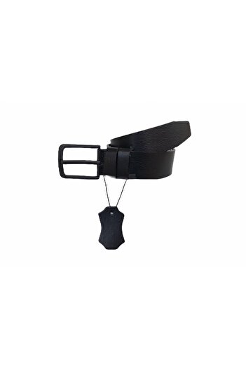 GoDeri Genuine Leather 4 Cm Black Both Jeans and Fabric Belt = gkdk0015