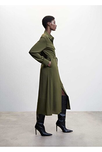 MANGO Woman Belted Shirt Dress