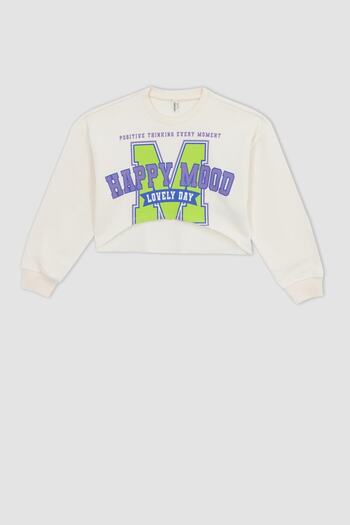 DeFacto Mädchen Crop Printed Sweatshirt Jogginghose 2er Set Z4179a623sp