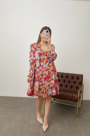 Sue Store Rochie lejeră cu guler colorat