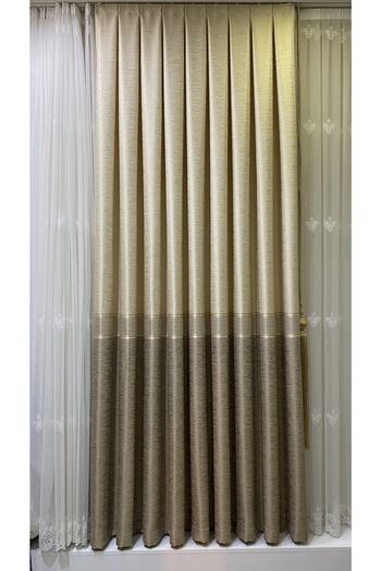 Fon Dünyası Panel Background Curtain Cream Milk Coffee