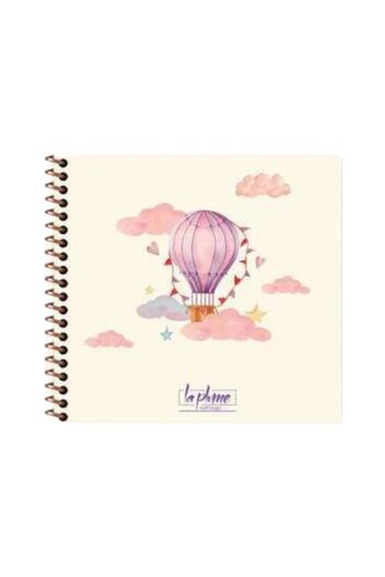 KESKİN COLOR 16x15 Cm Unlined 50 Sheets Hard Cover Ring Notebook 60 Gr Cream Color Paper Balloon Pattern