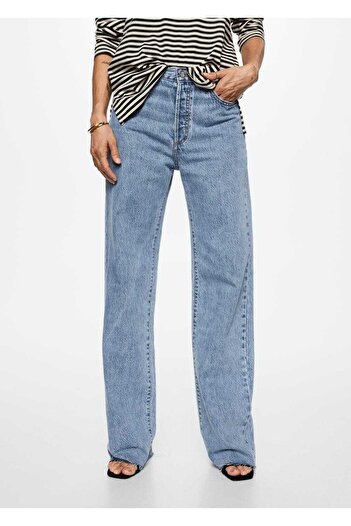 MANGO Woman High Waisted Wide Leg Jeans