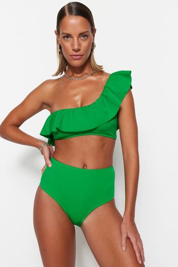 Trendyol Collection Πράσινο ψηλόμεσο κανονικό μπικίνι Mix&Match κάτω TBESS21BA0057