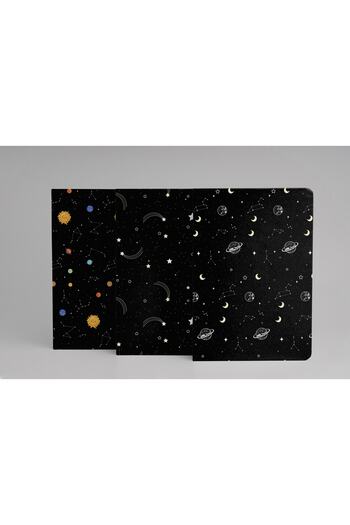 Siyer Yayınları Set de 3 caiete cu tematică spațială - A5 - cu rigle - 13x21 cm - 64 pagini