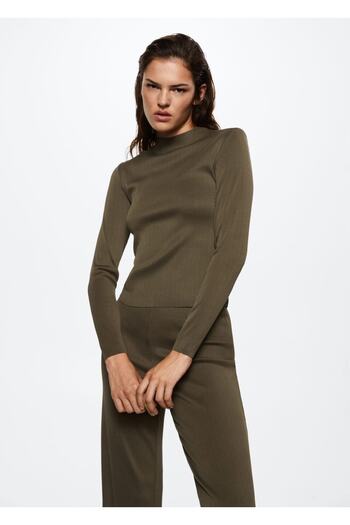 MANGO Woman Pleated T-Shirt