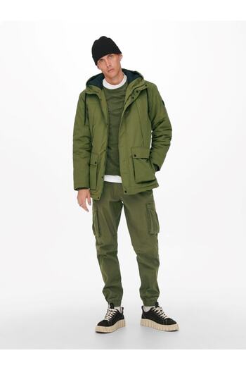 Only & Sons 22022654   Ανδρικό παλτό Parka Otw Vd από την Onsjayden Winter Moss