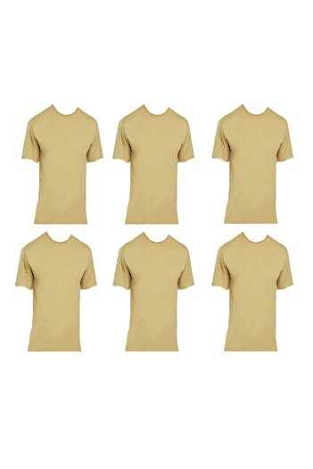 askerpaketi 6-Piece Military Half Arm Undershirt Khaki Color