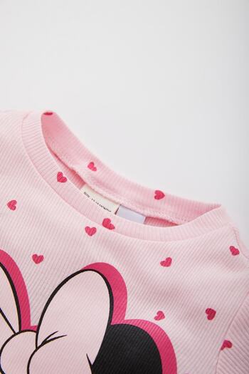 DeFacto Kız Bebek Disney Mickey & Minnie Bisiklet Yaka Pijama Takımı