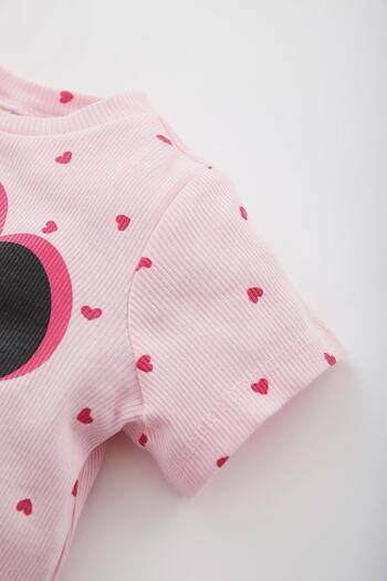 DeFacto Kız Bebek Disney Mickey & Minnie Bisiklet Yaka Pijama Takımı