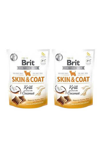 Brit Functional Snack Skin Coat Kril Ve Hindistan Cevizli Köpek Ödül Maması 150 Gr X 2