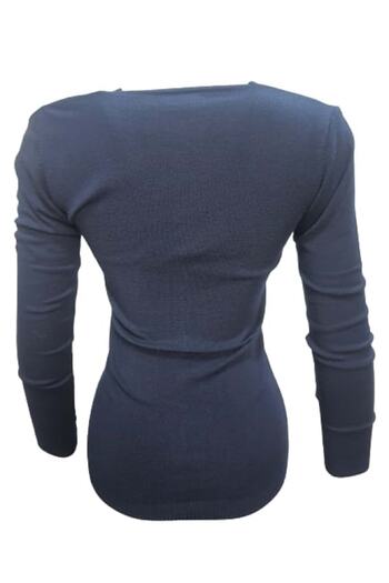 Seyhan 333 Women's Mercerized Front Buttoned Knitwear Cardigan - Navy Blue