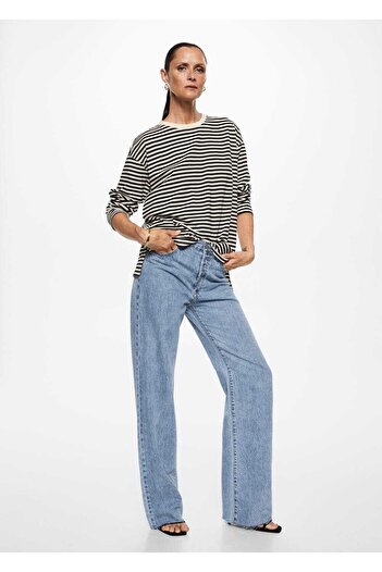 MANGO Woman High Waisted Wide Leg Jeans
