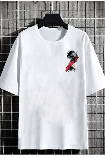 DEEPSENCE Unisex Λευκό μπλουζάκι Oversize Apollo Back Printed