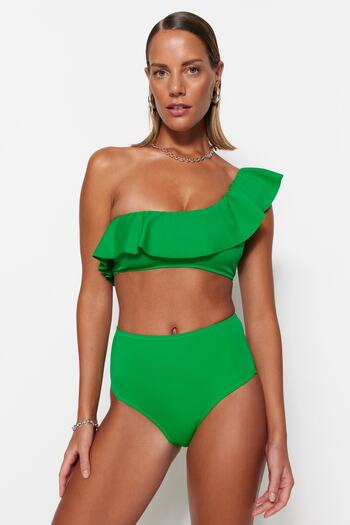 Trendyol Collection Πράσινο ψηλόμεσο κανονικό μπικίνι Mix&Match κάτω TBESS21BA0057