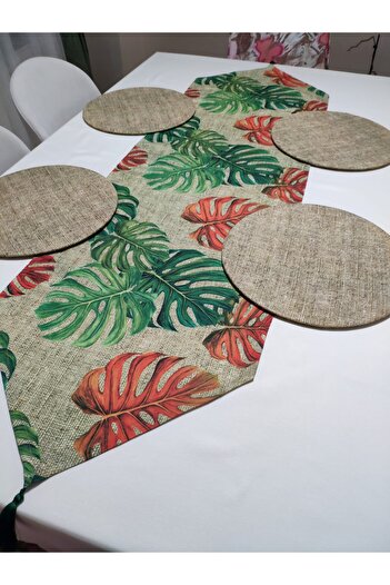 Viemso Camel Floor Patterned Runner 6-Piece Plate Set