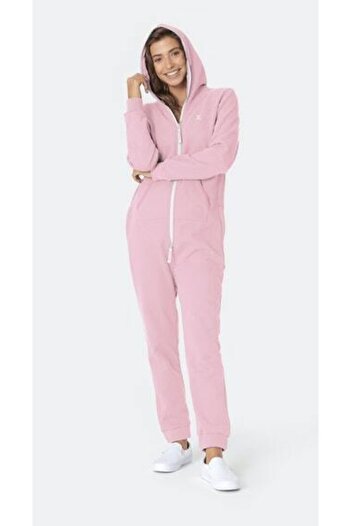 1Moda1Tarz Special 3 Thread Fabric Design Jumpsuit with Rasterized Inside and Zipper to the End of the Hood