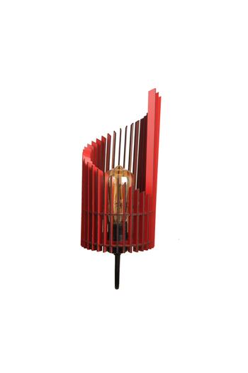 Vedemo Fulya Metal Body Wooden Sconce-red