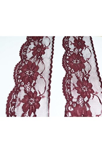 tuhafiyecimiz 5cm Dark Rose Dried Nylon Lace 5 Meter Ball - (730)