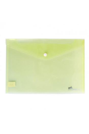 Umix Snap Envelope File Yellow A4 Eco Transparent U1120p-sa-eco (12 Pack)
