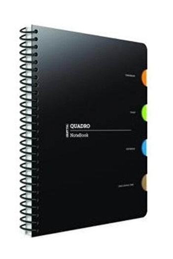Gıpta Quadro Spiral 4 Separator Pp Cover Notebook Checkered 17X24 Cm 150 Sheets 3-2908000-2011