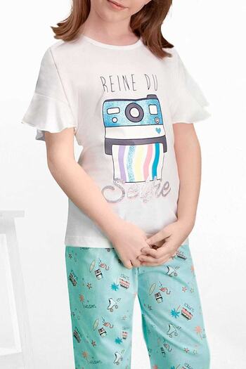 Arnetta Girl Selfie Cream Pajama Set Ar-100-c-v2
