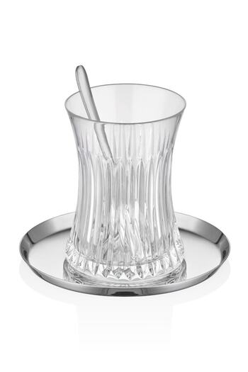 Paşabahçe 18 Pieces 6 Person Elysia 18/10 Steel Silver Tea Set